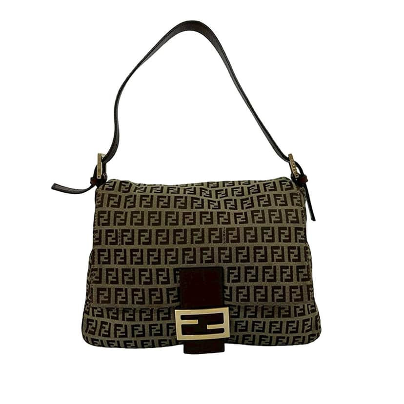 Fendi Zucchino Canvas Mamma Forever Brown Very good condition - Front View