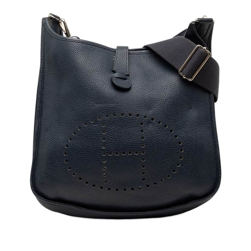 Hermès Clemence Evelyne III 29 Blue Leather Very good condition - Front View