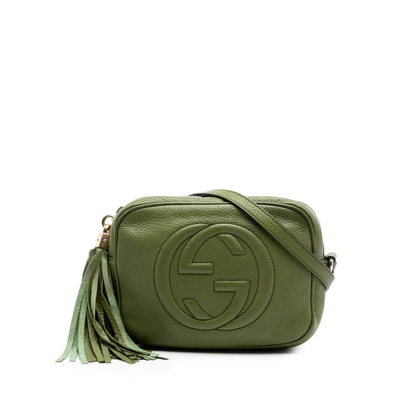 Gucci Leather Soho Disco Crossbody Green Leather Very good condition - Front View
