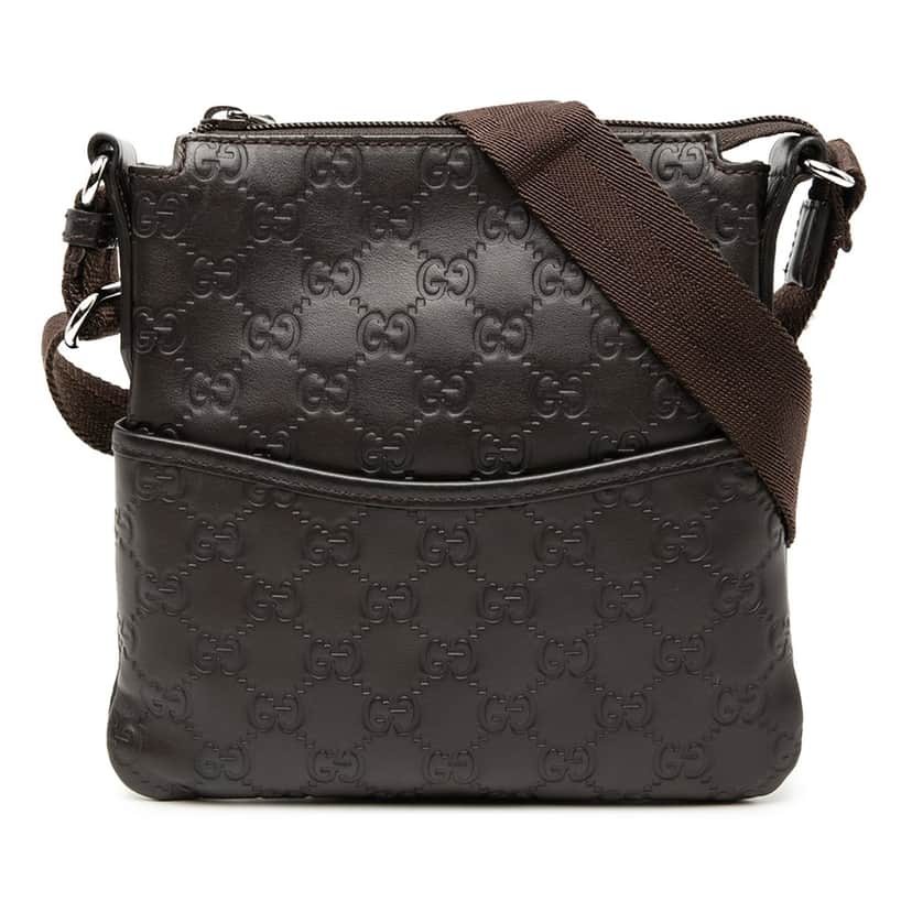 Gucci Guccissima Crossbody Brown Leather Very good condition - Front View