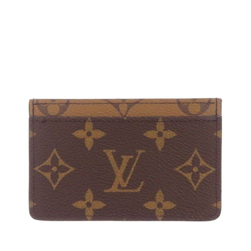 Louis Vuitton Monogram Reverse Card Holder Brown Very good condition - Front View