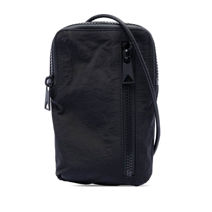 Bottega Veneta Nappa Intrecciato and Nylon Multifunction Case Black Leather Very good condition - Front View