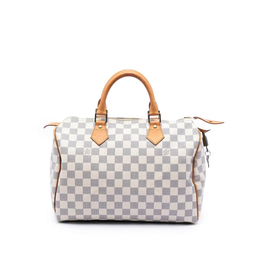 Louis Vuitton Damier Azur Speedy 30 White Very good condition - Front View