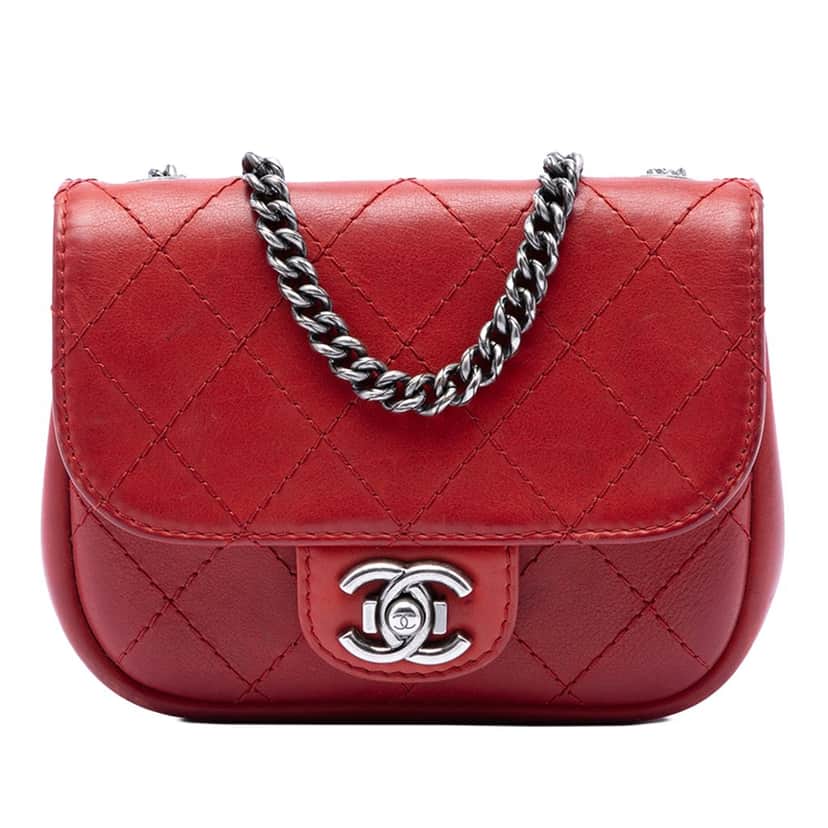 Chanel Paris Dallas Goatskin Wild Stitch Flap Red Leather Very good condition - Front View