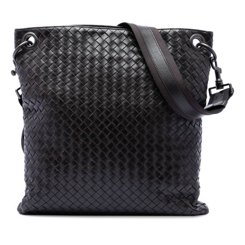 Bottega Veneta Nappa Intrecciato VN Crossbody Brown Leather Very good condition - Front View