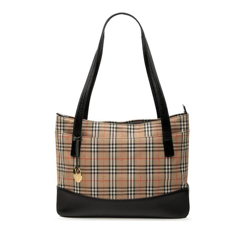 Burberry Haymarket Check Canvas Tote Beige Very good condition - Front View