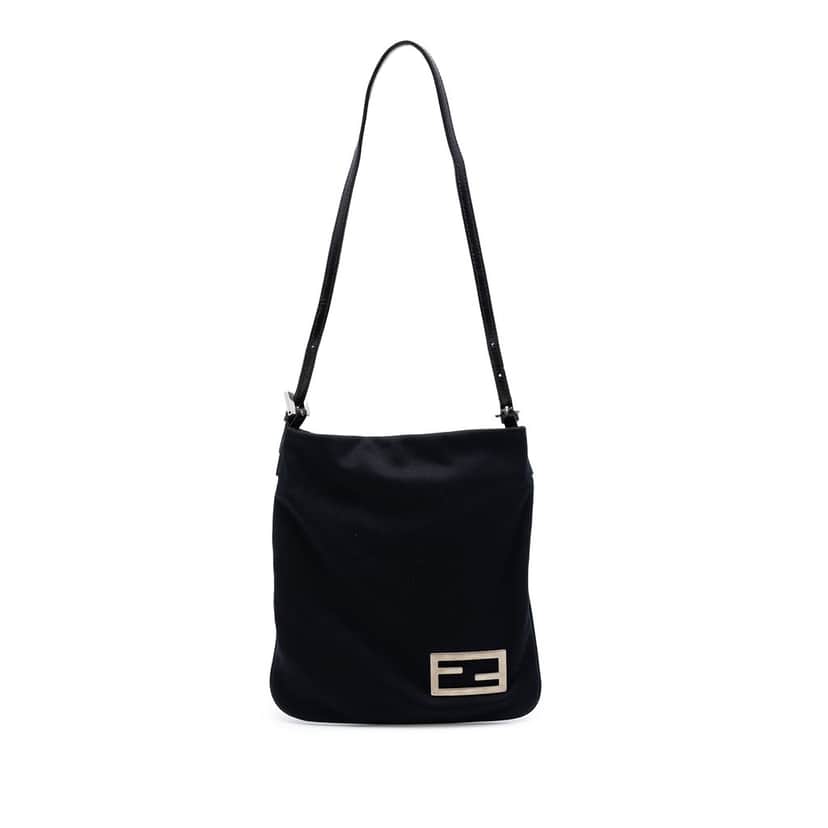 Fendi Neoprene FF Shoulder Bag Black Very good condition - Front View