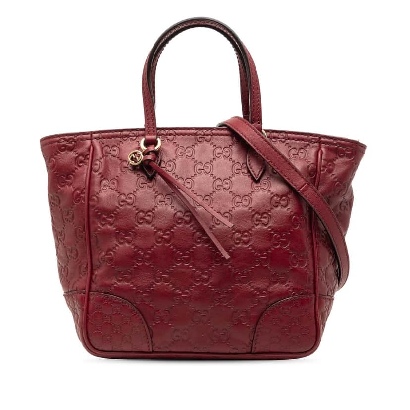 Gucci Small Guccissima Bree Satchel Red Leather Very good condition - Front View
