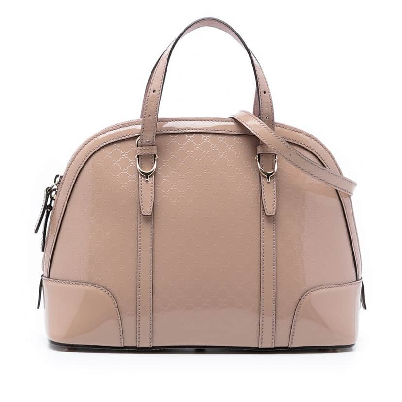 Gucci Small Microguccissima Patent Nice Satchel Beige Leather Very good condition - Front View