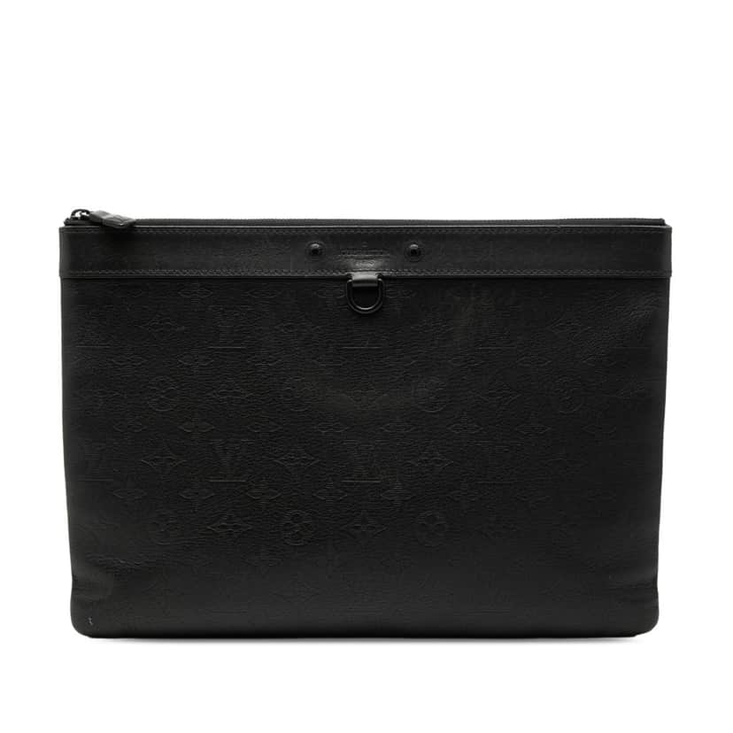 Louis Vuitton Monogram Shadow Discovery Pochette Black Leather Very good condition - Front View