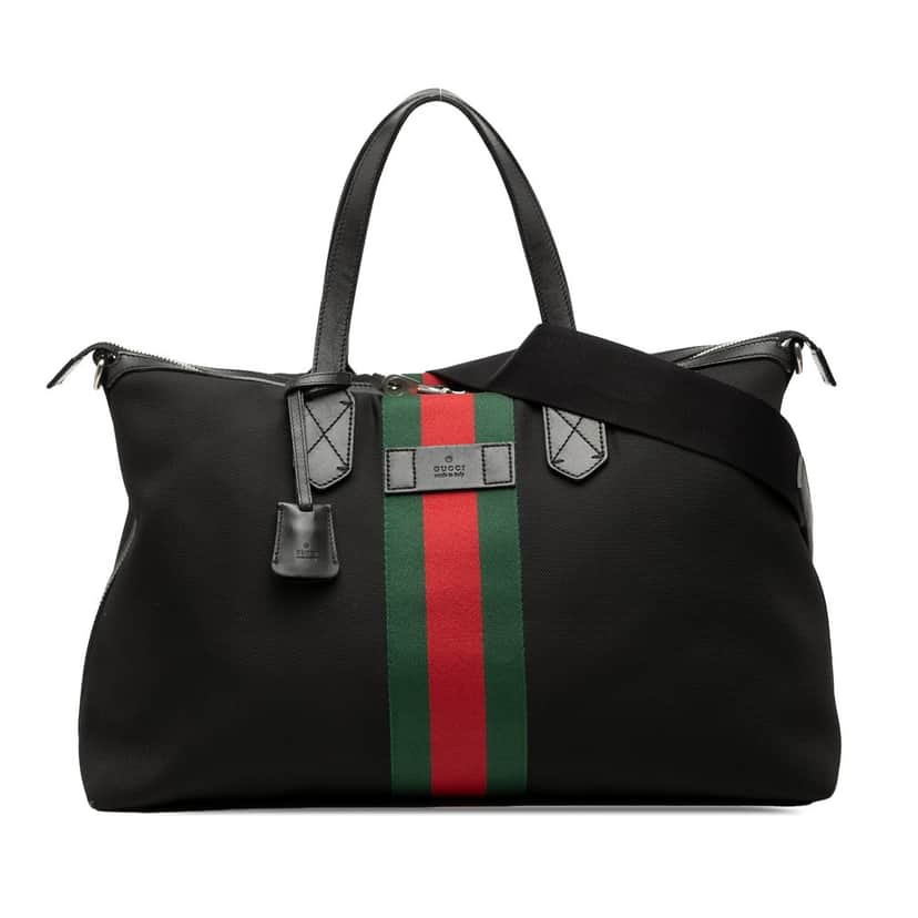 Gucci Techno Canvas Web Travel Bag Black Very good condition - Front View