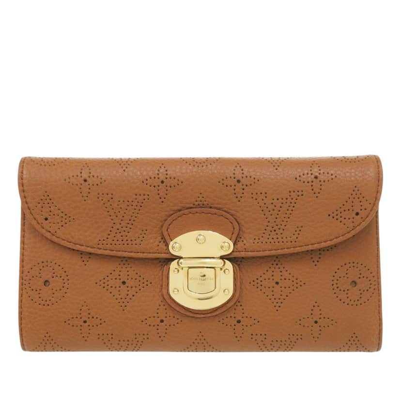 Louis Vuitton Monogram Mahina Portefeuille Amelia Brown Leather Very good condition - Front View