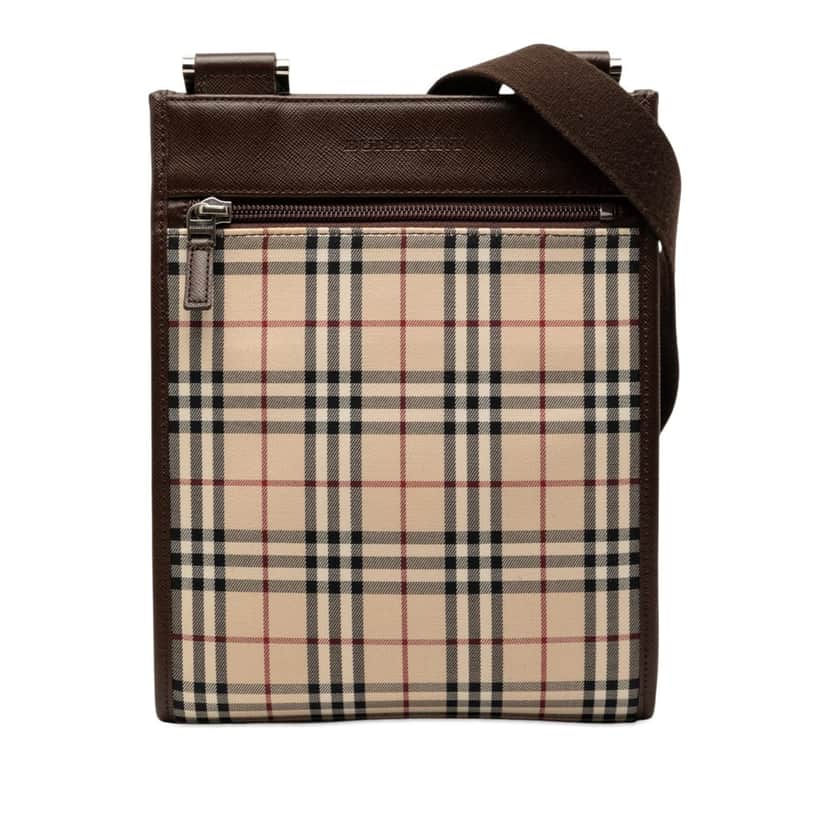 Burberry House Check Canvas Crossbody Beige Very good condition - Front View