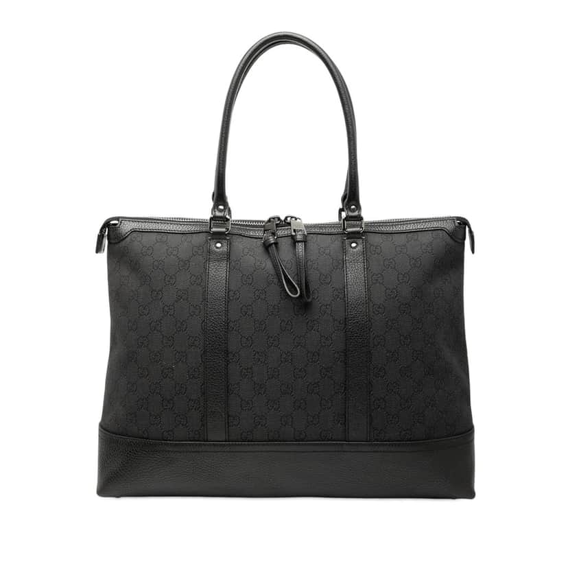 Gucci GG Denim Tote Black Very good condition - Front View
