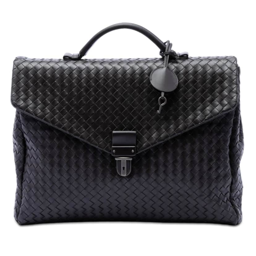 Bottega Veneta Nappa Intrecciato Briefcase Black Leather Very good condition - Front View