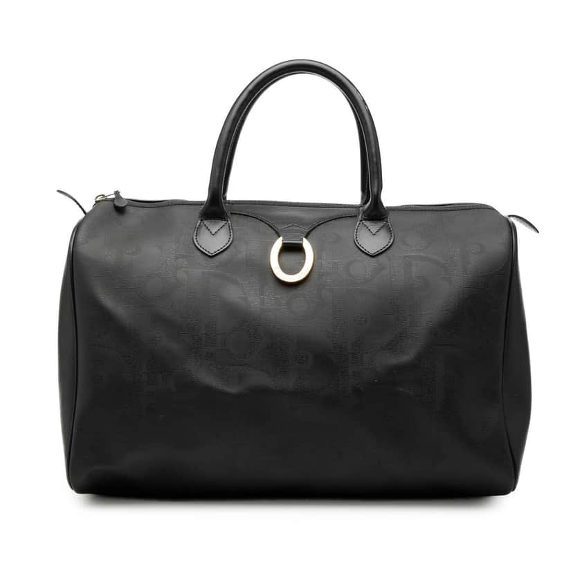 Dior Diorissimo Trotter Coated Canvas Travel Bag Black Very good condition - Front View