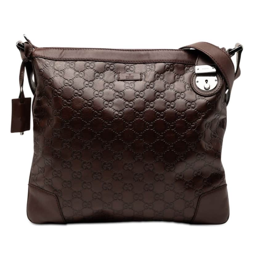 Gucci Guccissima Crossbody Brown Leather Very good condition - Front View