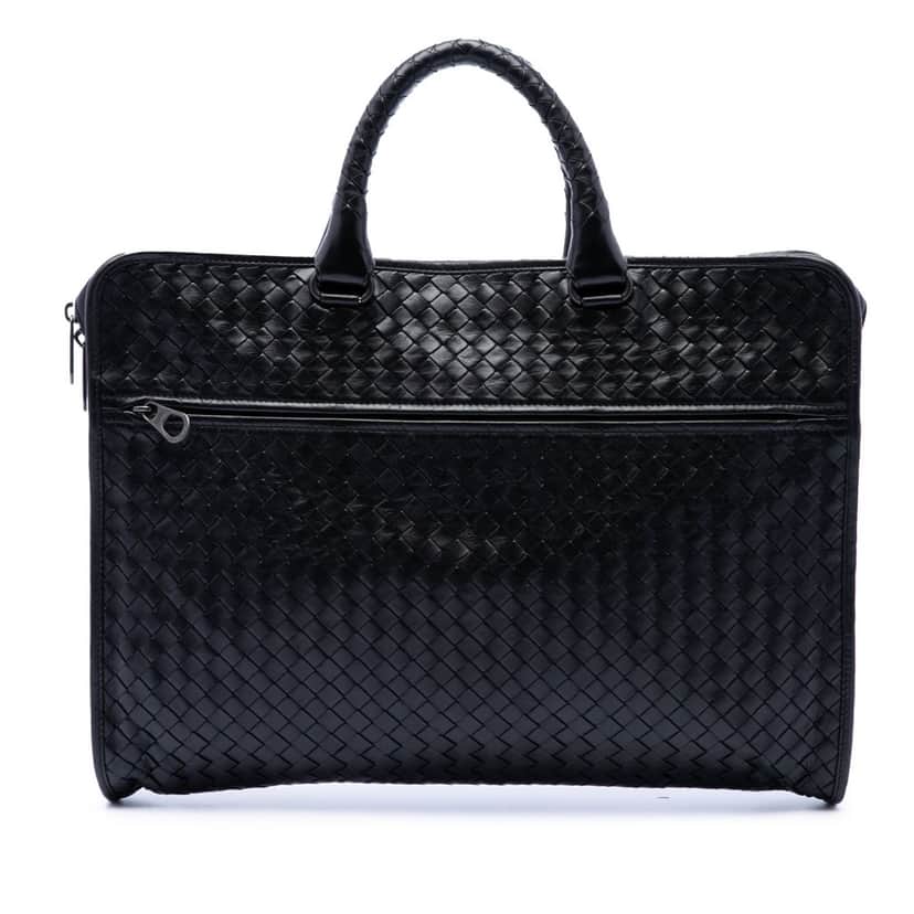 Bottega Veneta Nappa Intrecciato Briefcase Black Leather Very good condition - Front View