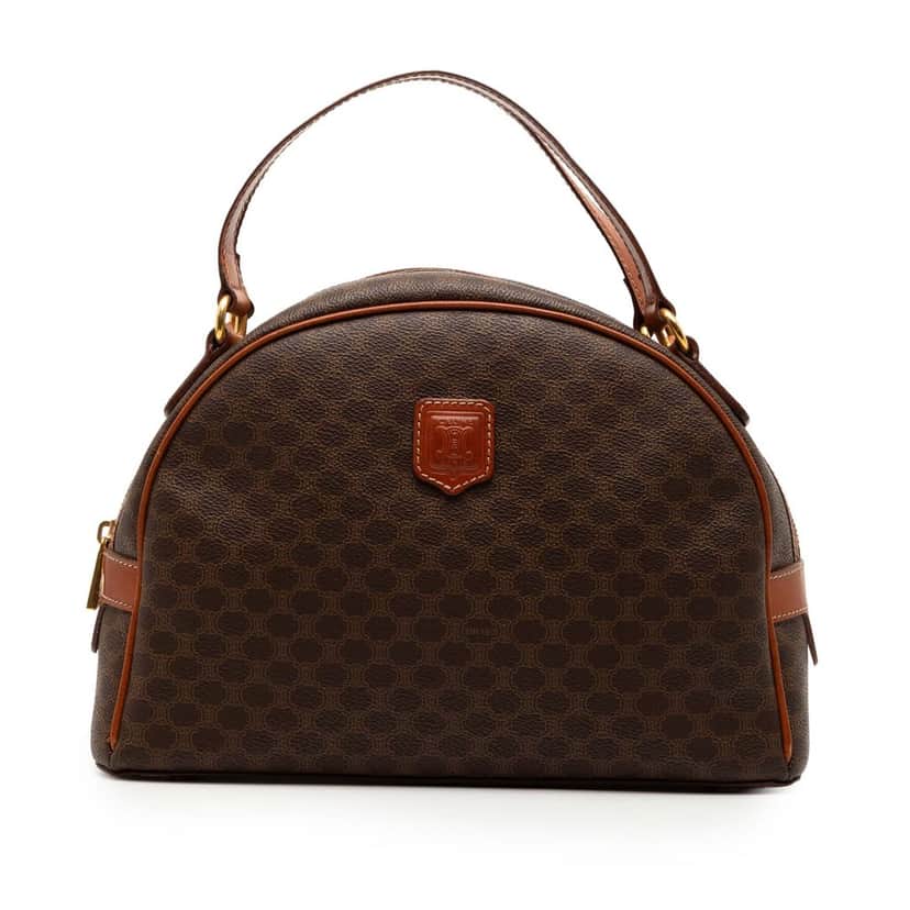 Celine Macadam Coated Canvas Handbag Brown Very good condition - Front View