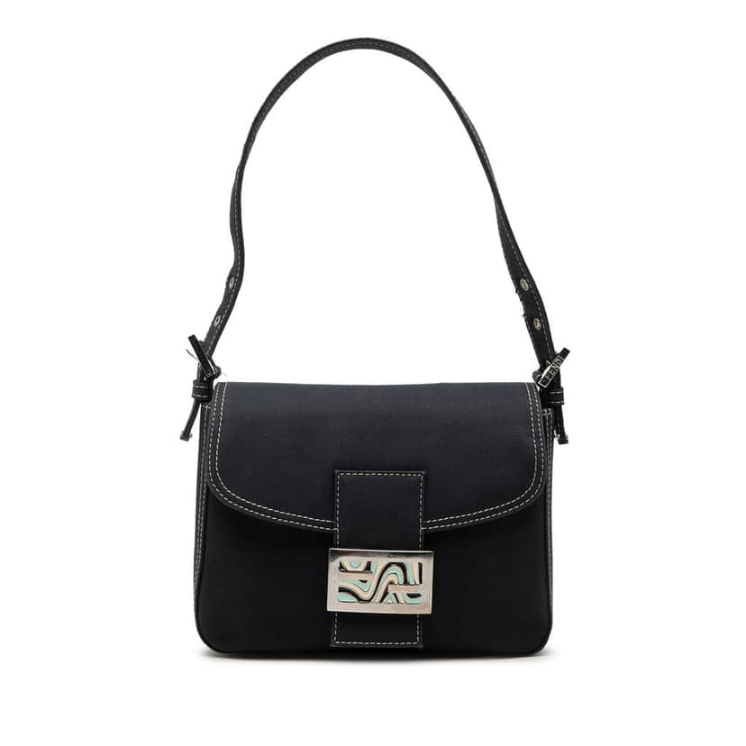 Fendi Canvas FF Marble Flap Blue Very good condition - Front View