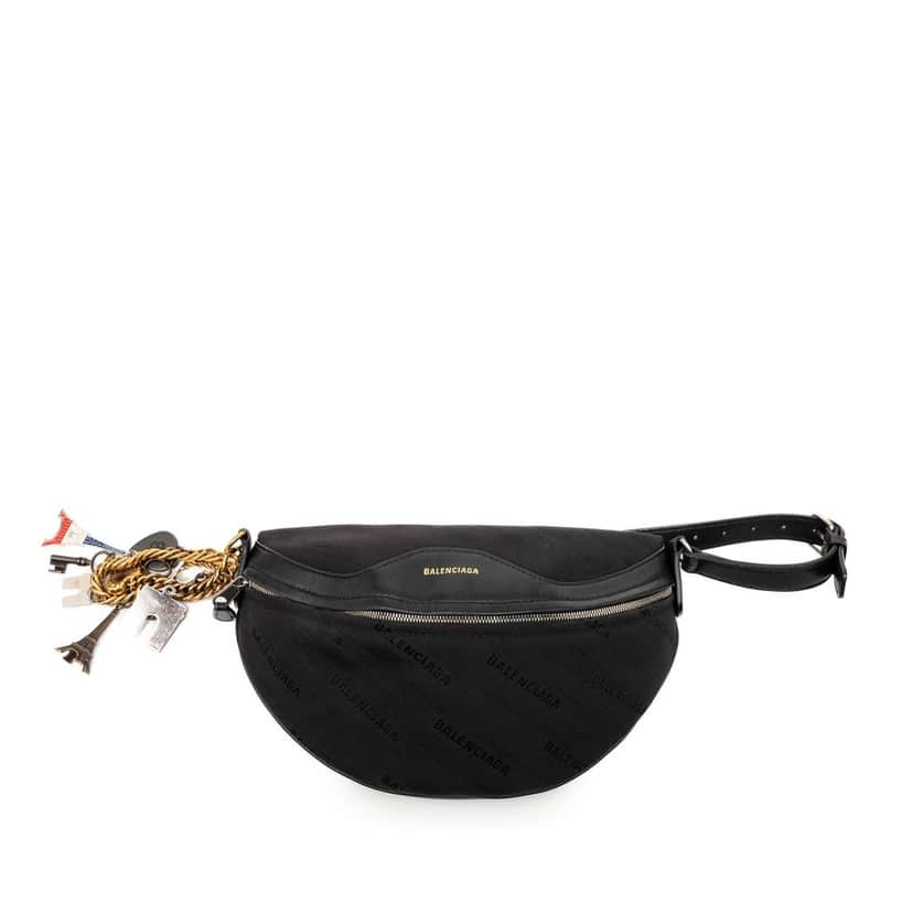 Balenciaga Canvas Souvenir XS Belt Bag Black Very good condition - Front View