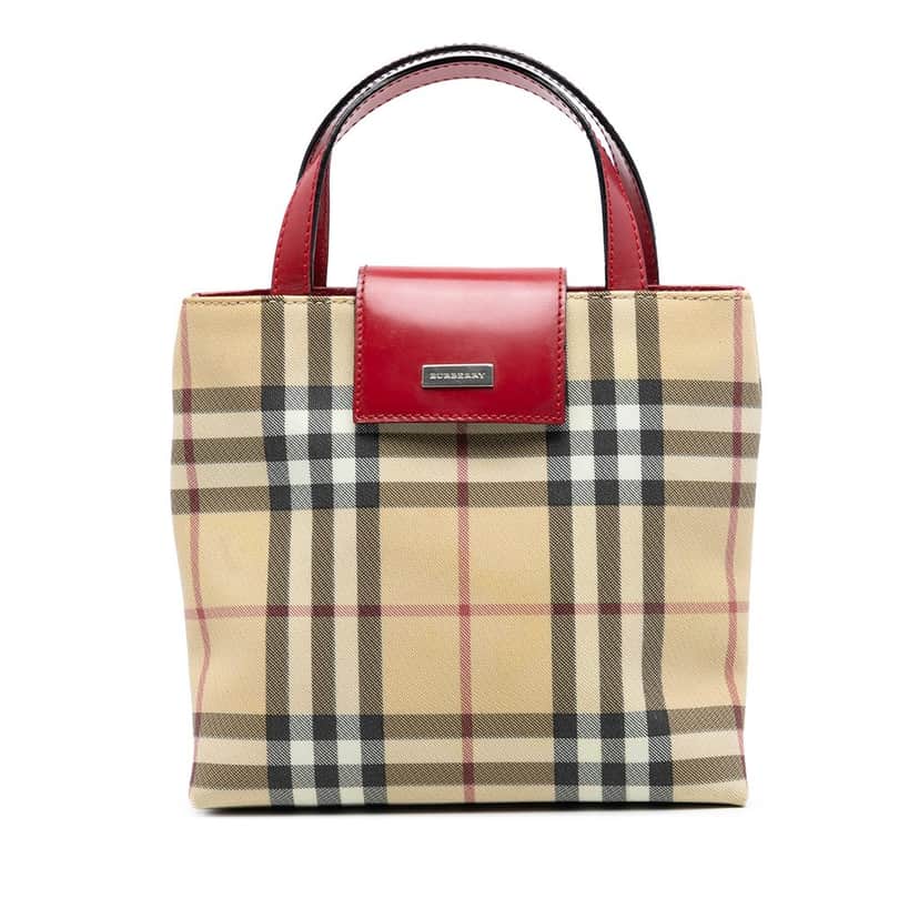 Burberry House Check Coated Canvas Handbag Beige Very good condition - Front View