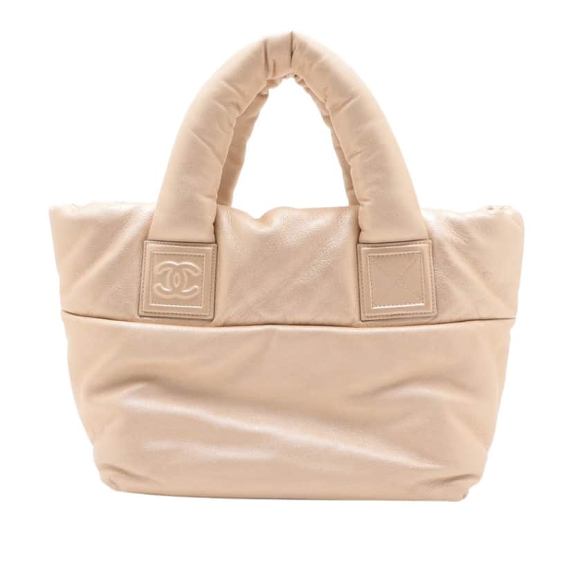 Chanel Small Lambskin Coco Cocoon Reversible Tote Beige Leather Very good condition - Front View