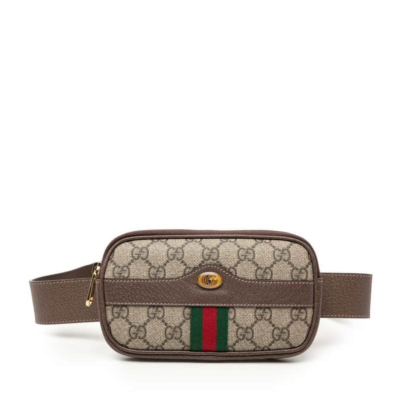 Gucci Small GG Supreme Web Ophidia Belt Bag Beige Very good condition - Front View