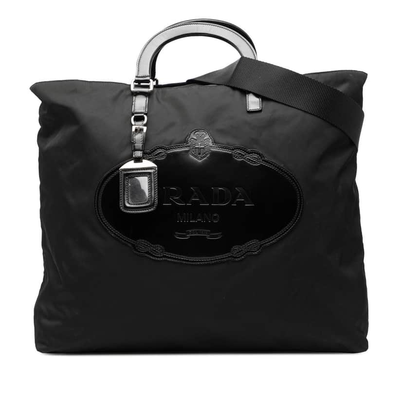 Prada Tessuto Canapa Logo Satchel Black Very good condition - Front View