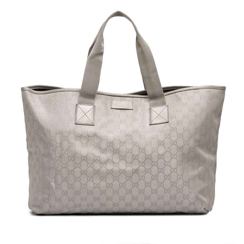 Gucci GG Canvas Tote Silver Very good condition - Front View
