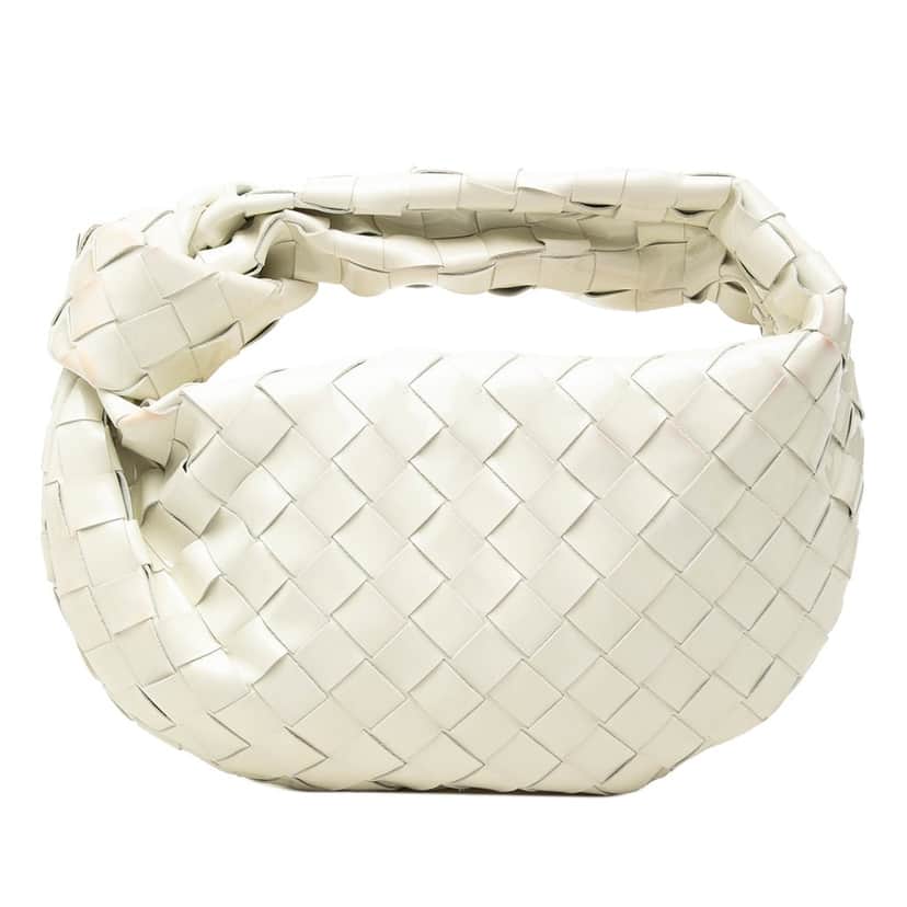 Bottega Veneta Mini Patent Intrecciato Jodie White Leather Very good condition - Front View