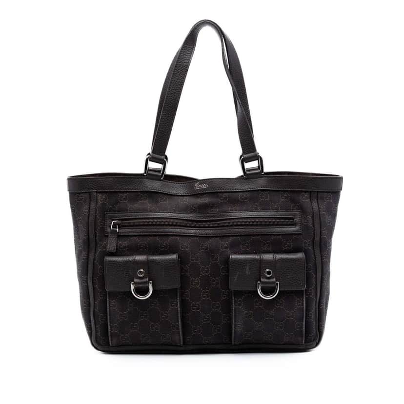 Gucci GG Canvas Abbey D Ring Pocket Tote Brown Very good condition - Front View