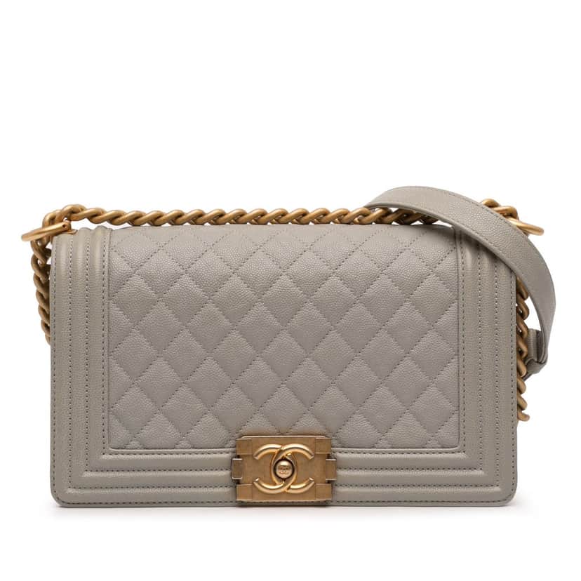 Chanel Old Medium Quilted Caviar Boy Flap Other Leather Very good condition - Front View