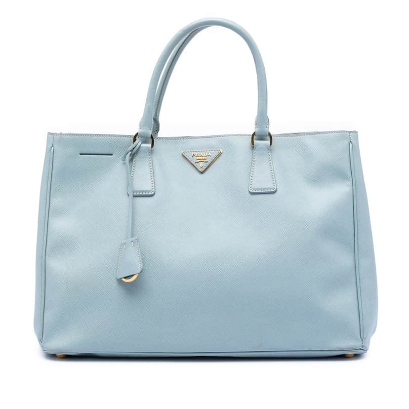 Prada Large Saffiano Lux Galleria Satchel Blue Leather Very good condition - Front View
