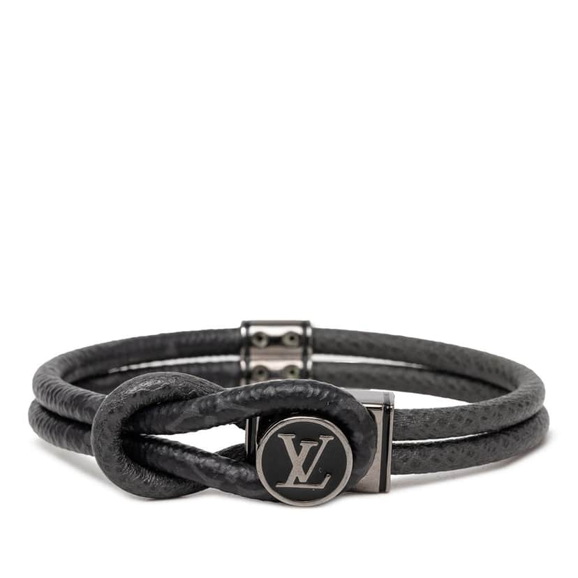Louis Vuitton Monogram Eclipse and Taiga Loop It Bracelet Black Very good condition - Front View