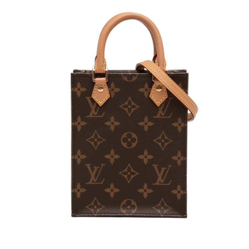 Louis Vuitton Monogram Petit Sac Plat Brown Very good condition - Front View