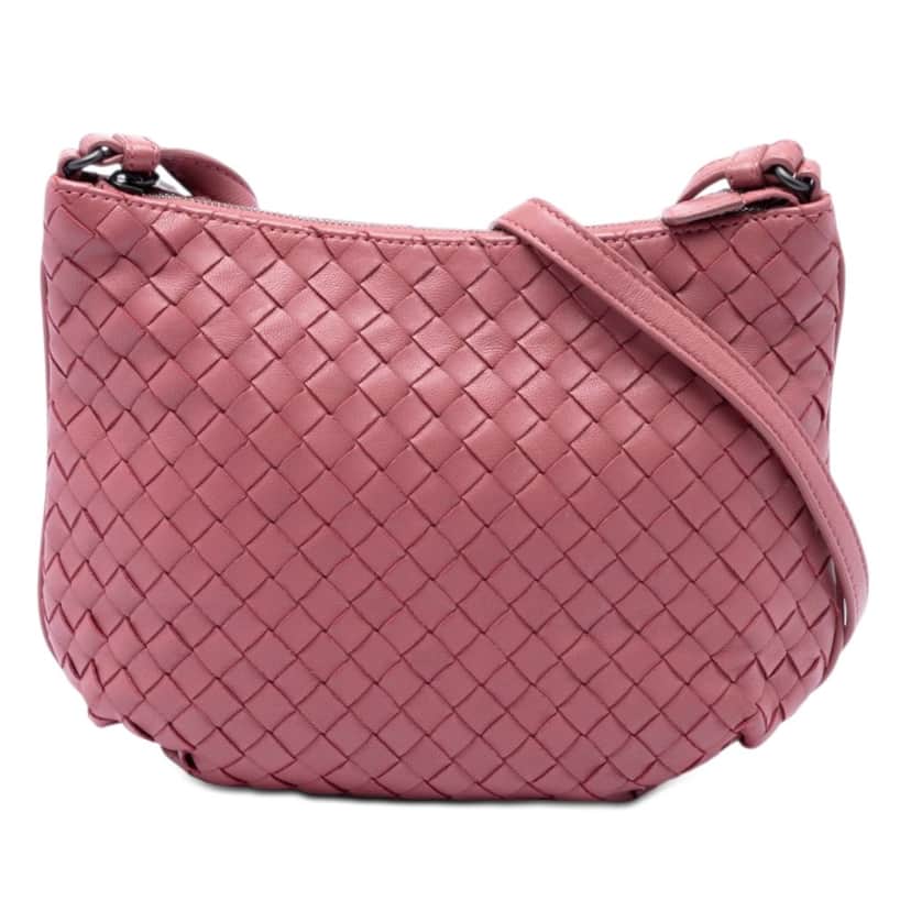 Bottega Veneta Nappa Intrecciato Crossbody Pink Leather Very good condition - Front View