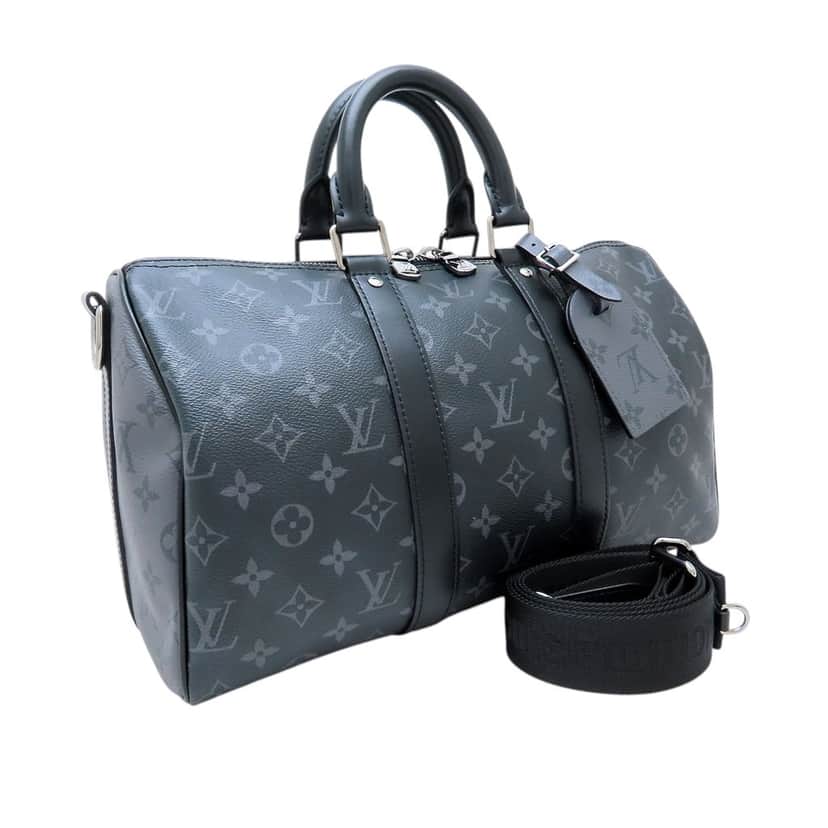 Louis Vuitton Monogram Eclipse Keepall Bandouliere 35 Black Very good condition - Front View