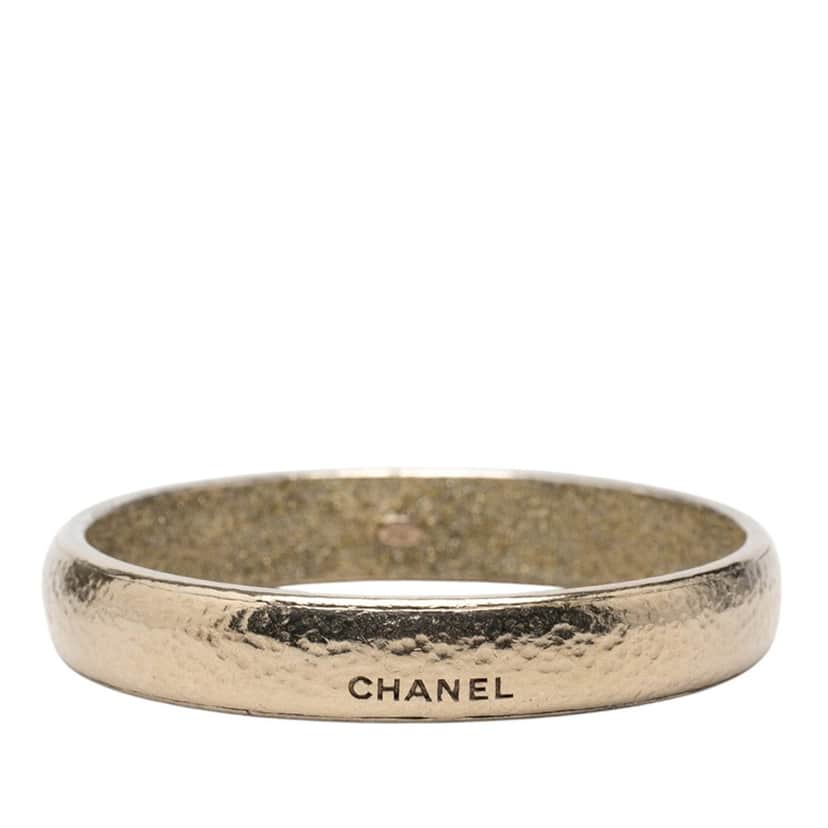 Chanel Gold Plated Logo Bangle