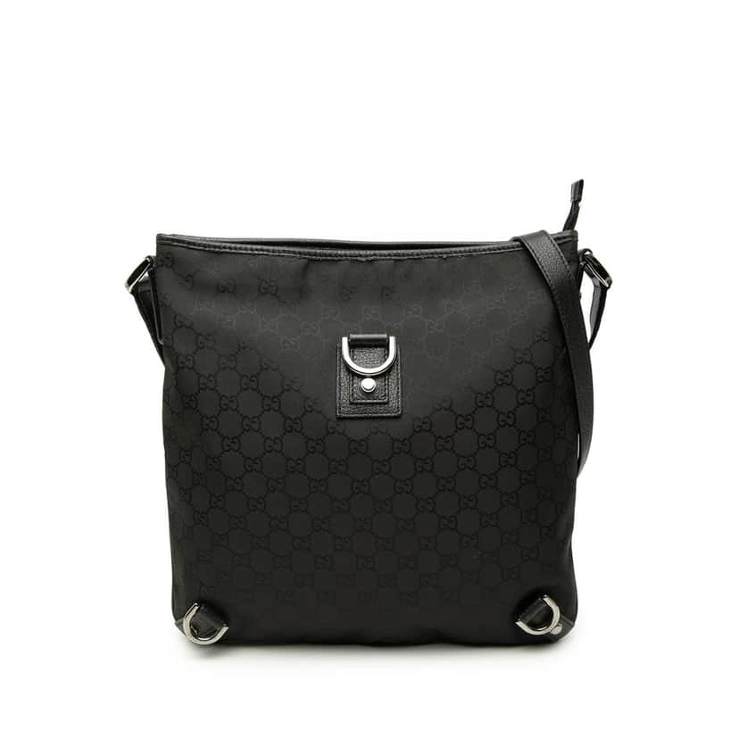 Gucci GG Nylon Abbey D Ring Crossbody Black Very good condition - Front View