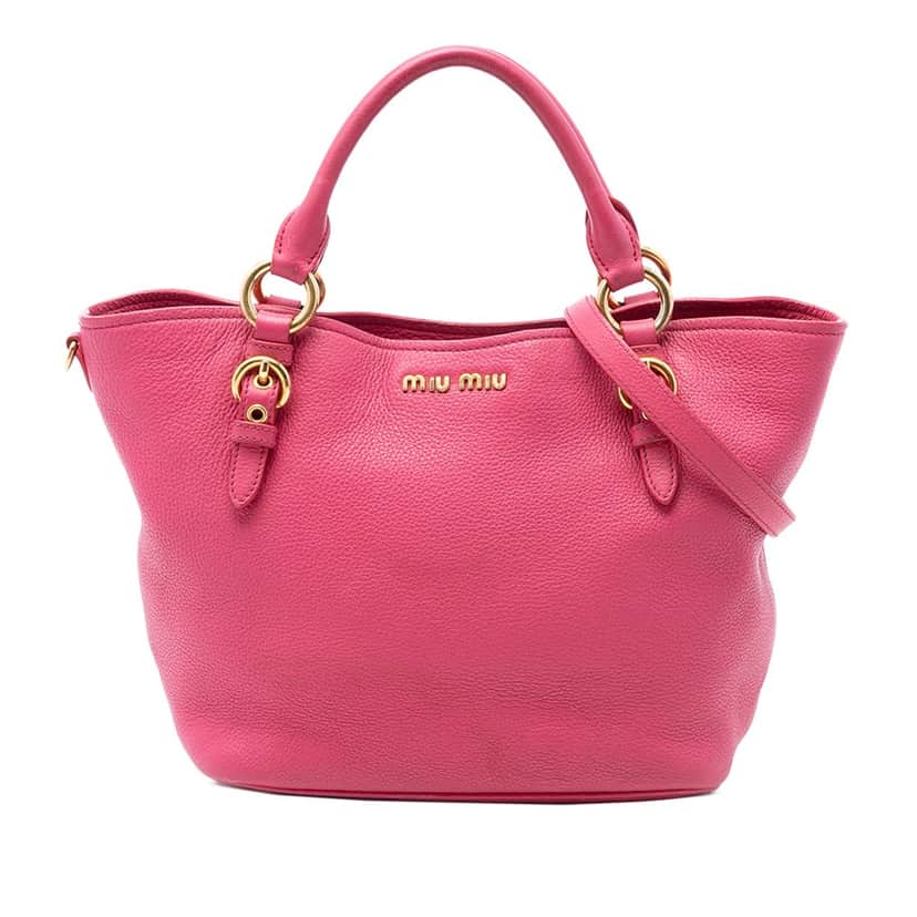 Miu Miu Vitello Phenix Satchel Pink Leather Very good condition - Front View