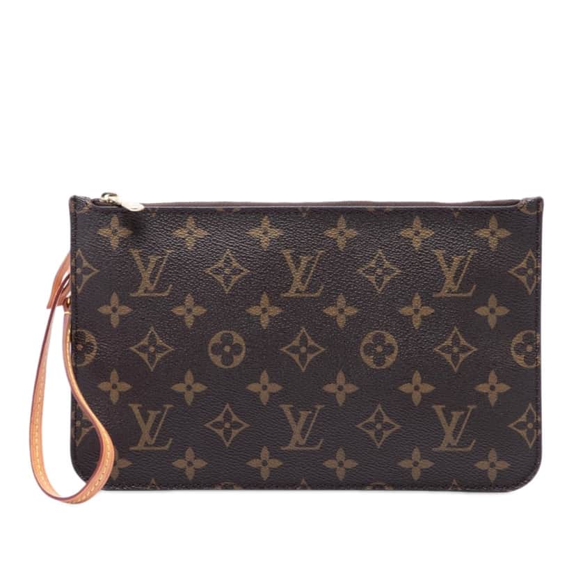 Louis Vuitton Monogram Neverfull MM Pouch Brown Very good condition - Front View