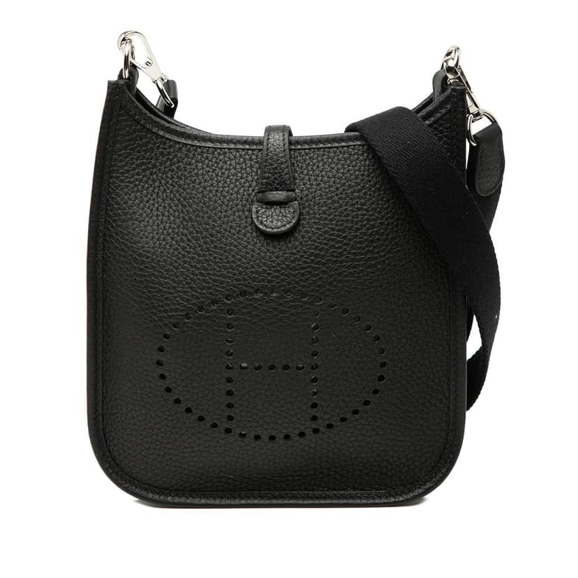 Hermès Clemence Evelyne 16 Amazone Black Leather Very good condition - Front View
