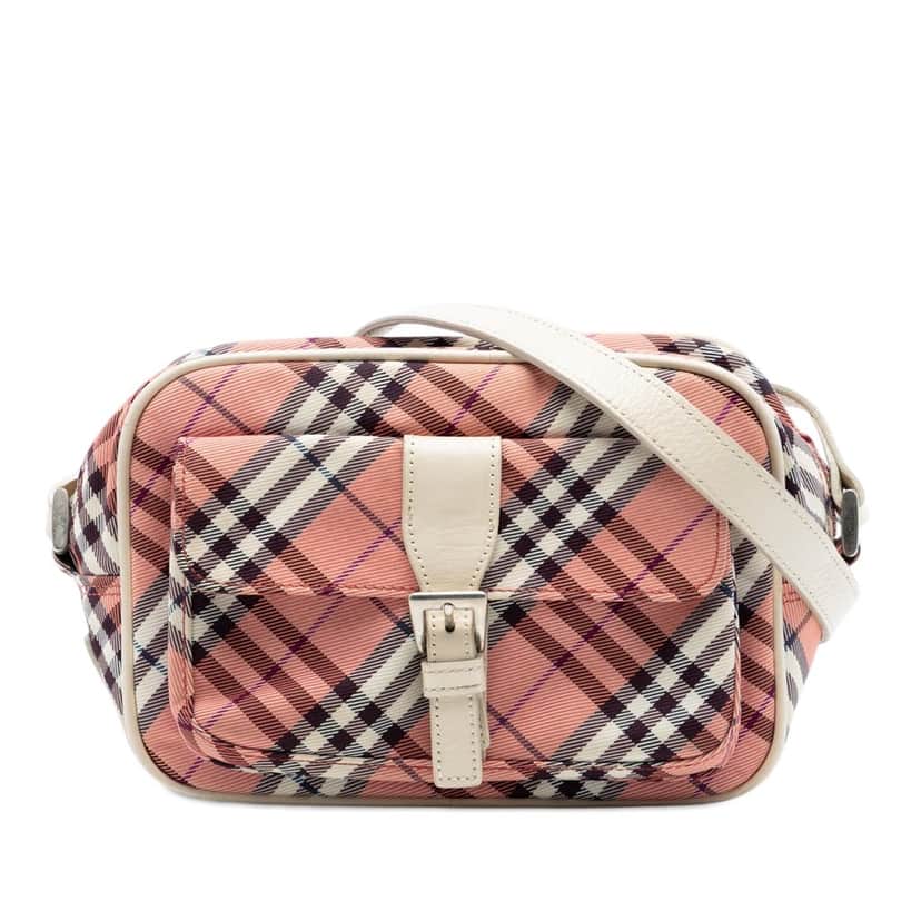 Burberry Nova Check Canvas Crossbody Red Very good condition - Front View