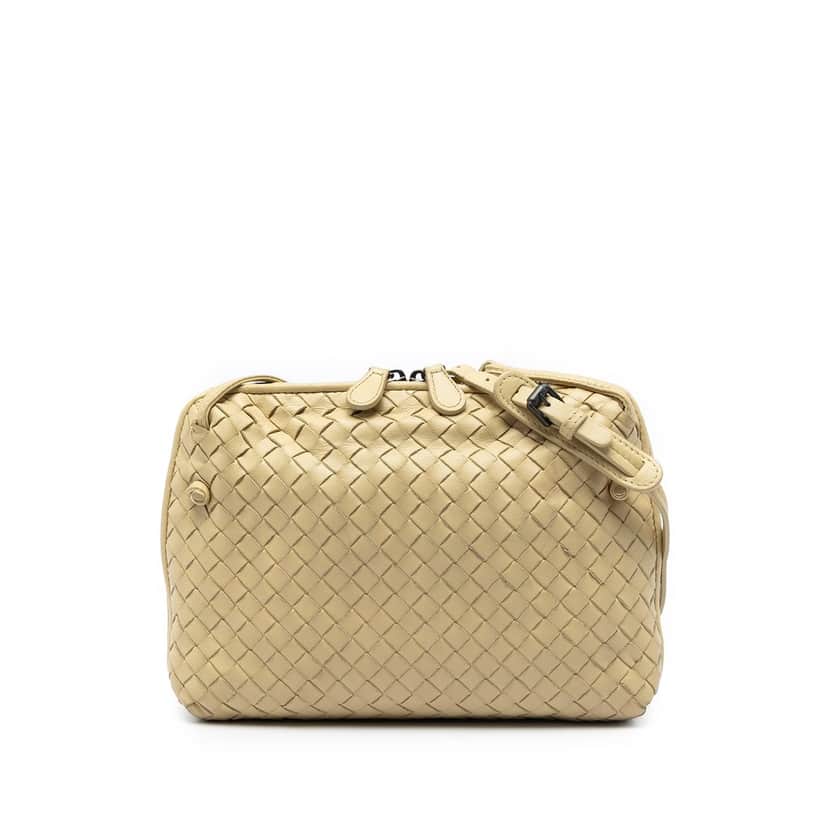 Bottega Veneta Nappa Intrecciato Nodini Crossbody Yellow Leather Very good condition - Front View