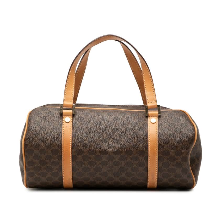 Celine Macadam Coated Canvas Handbag Brown Very good condition - Front View