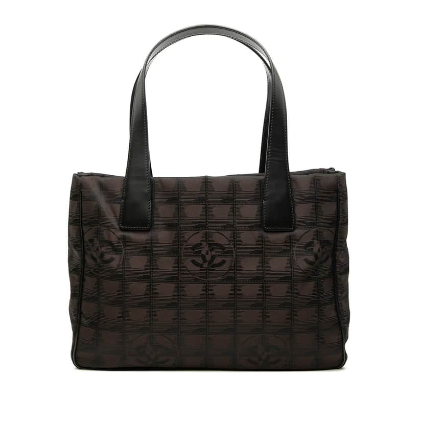 Chanel New Travel Line Nylon Tote Brown Very good condition - Front View