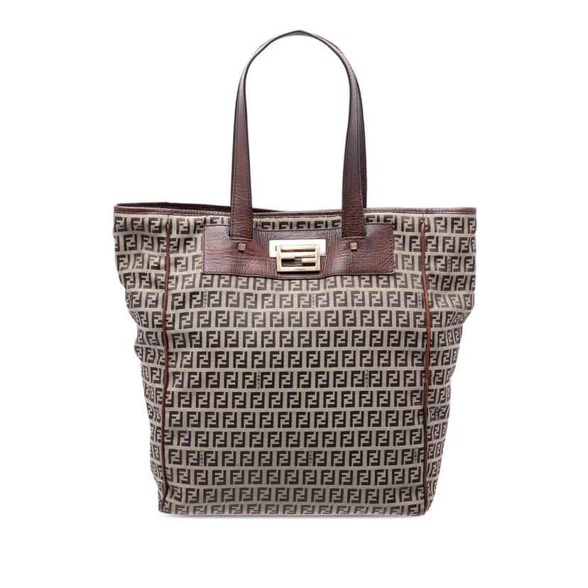 Fendi Zucchino Canvas Tote Beige Good condition - Front View