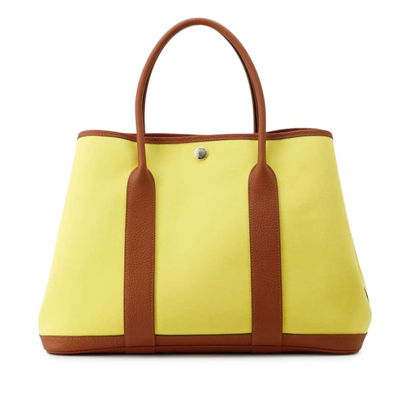 Hermès Toile and Negonda Garden Party 36 Yellow Very good condition - Front View