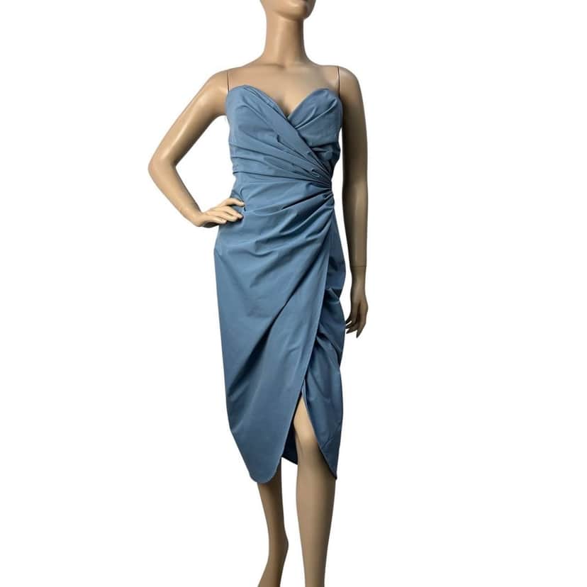 Maison Margiela Maison Margiela Strapless Draped Jersey Wrap Dress Sz.42 Pre-owned Blue Never worn, with tag - Front View